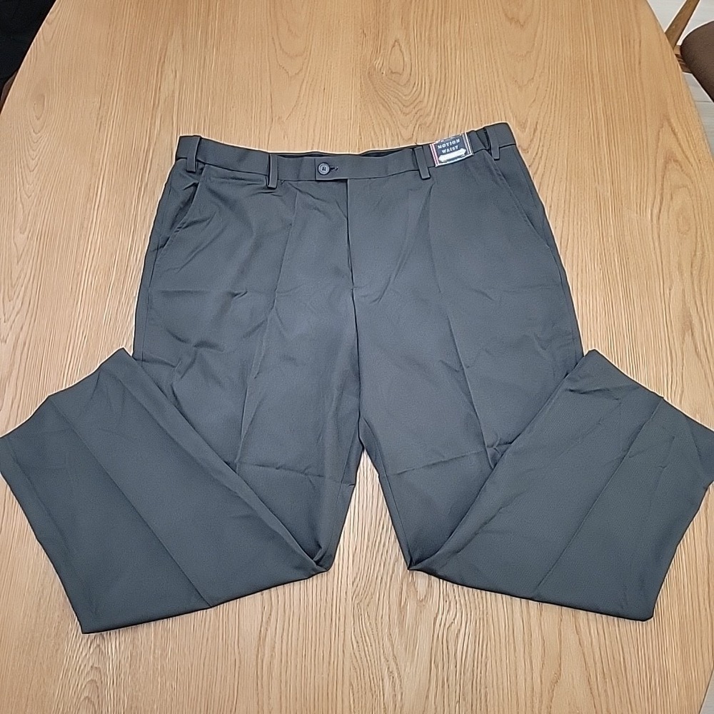 NWT Colours Alexander Julian Mens Dress Pants Size 44x30 Charcoal Motion Waist‎